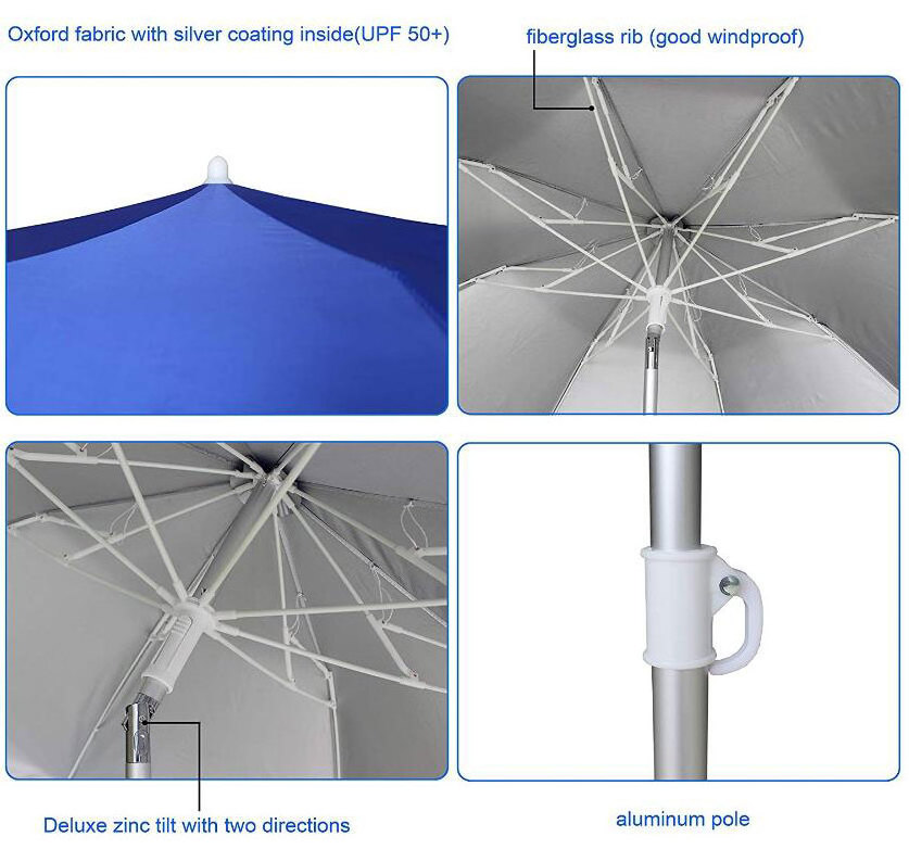 Mini 180CM diameter white metal frame Portable fold garden umbrella outdoor beach stands patio umbrellas & bases