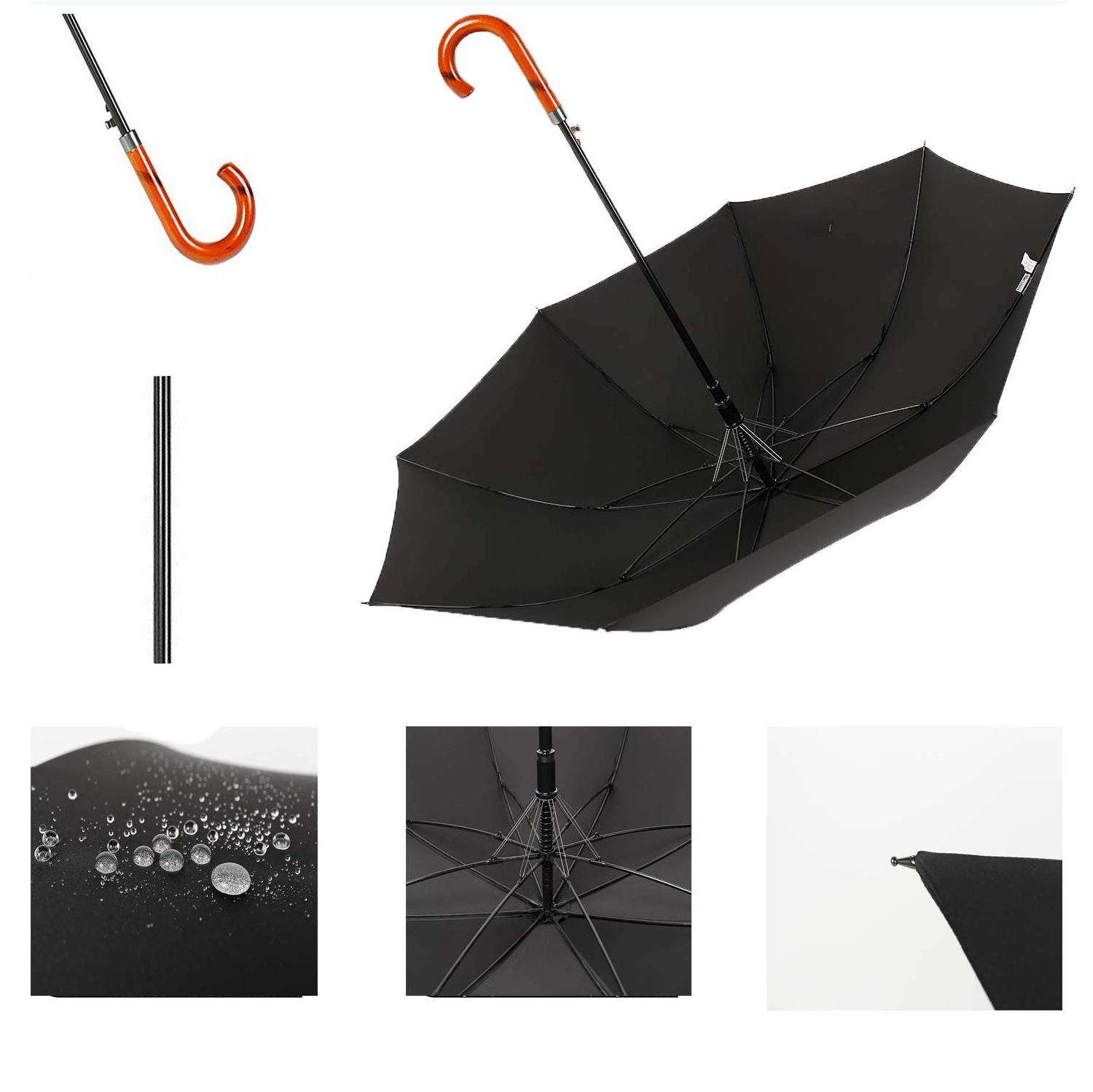 23 inch wooden hook handle good quality commercial big umbrellas for the rain waterproof umbrella floral