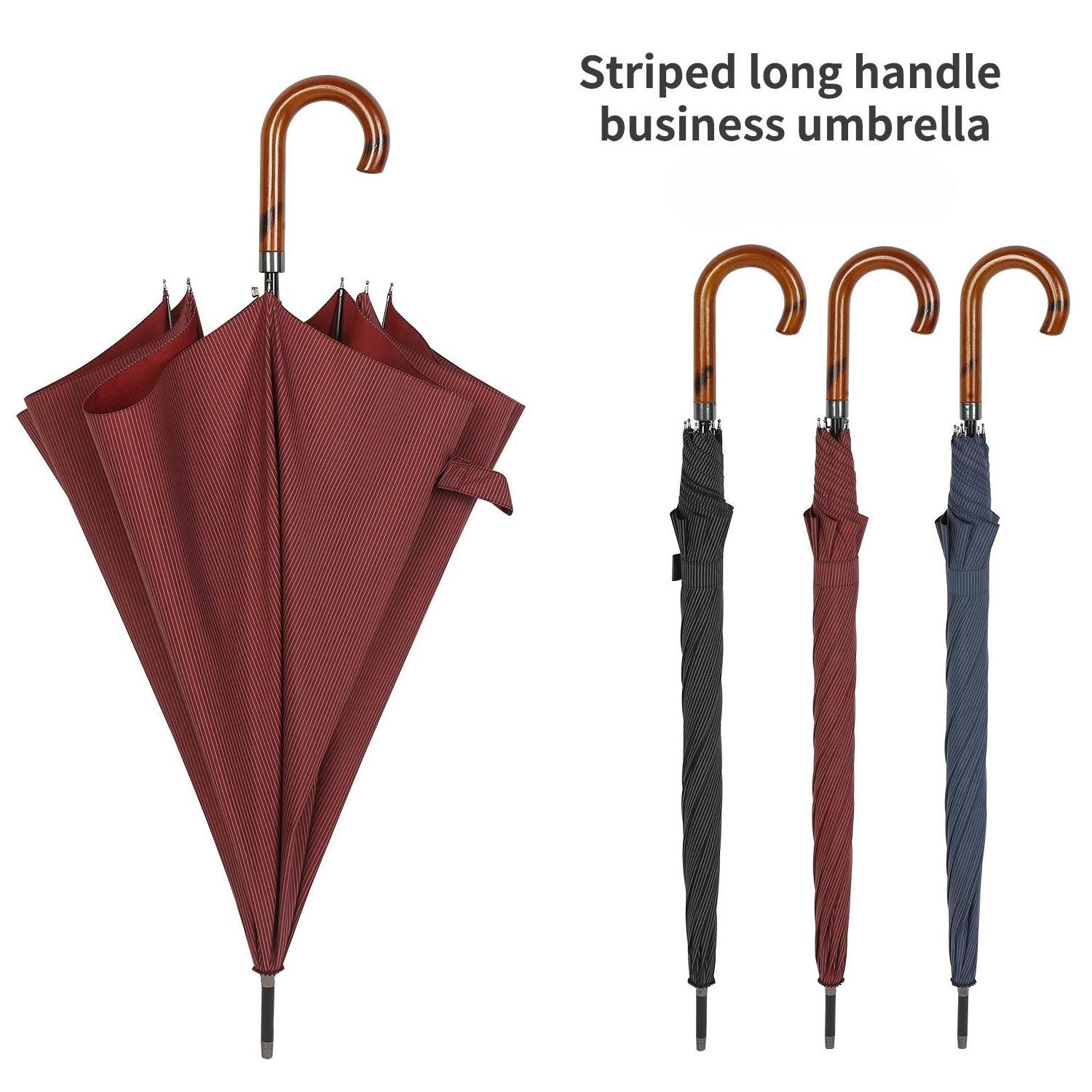 23 inch wooden hook handle good quality commercial big umbrellas for the rain waterproof umbrella floral