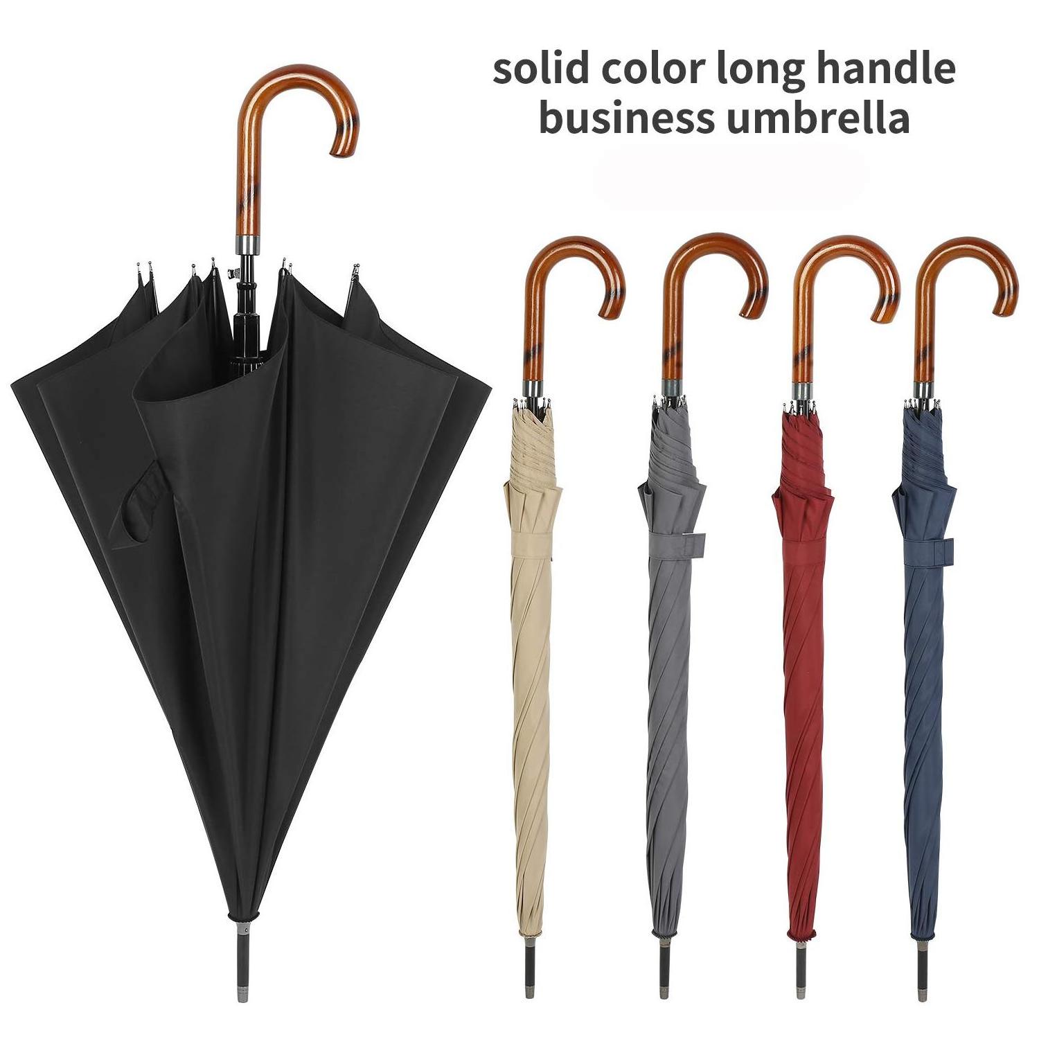 23 inch wooden hook handle good quality commercial big umbrellas for the rain waterproof umbrella floral