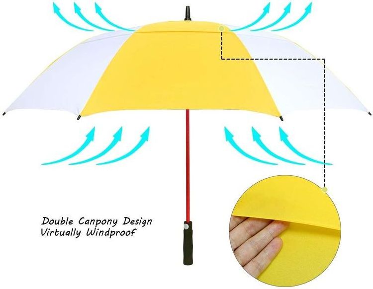 30 inch vented multi color golf umbrella two layers yellow golf subway 30 inch golf umbrella orange