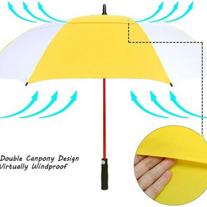 30 inch vented multi color golf umbrella two layers yellow golf subway 30 inch golf umbrella orange