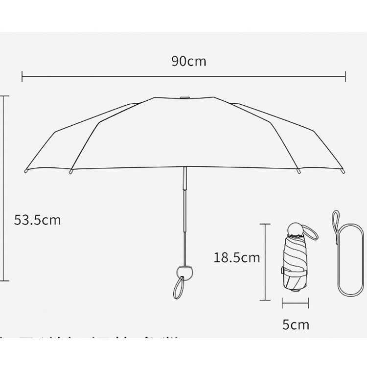 Mini pocket zipper case  3 fold 21inch 7 panel  umbrella with logo corporation fold umbrella