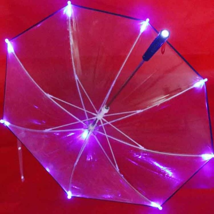 OEW service LED light straight umbrella built in flashlight children's umbrellas with custom printing