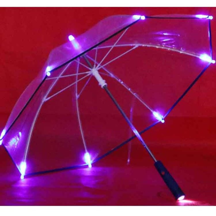 OEW service LED light straight umbrella built in flashlight children's umbrellas with custom printing