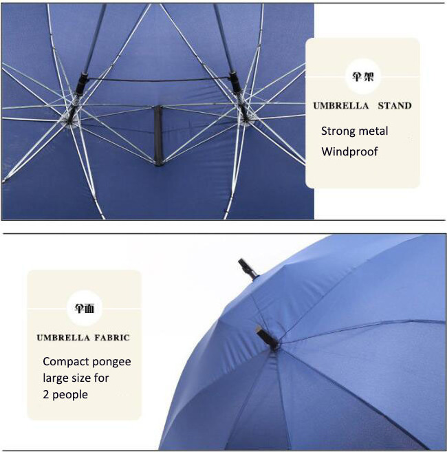 23Inch romantic walking straight design over size couple umbrella for two