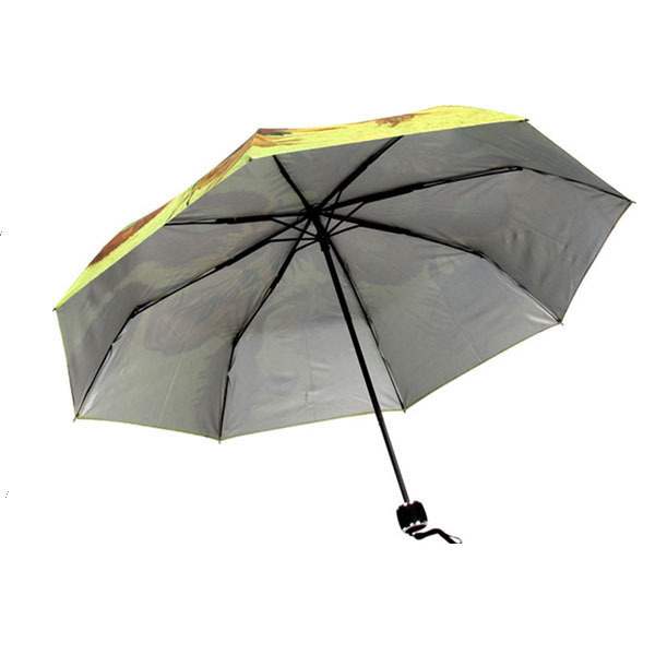 Customized Van Gogh famous brand painting umbrella 3 fold 21IN manual open UV protect  umbrella