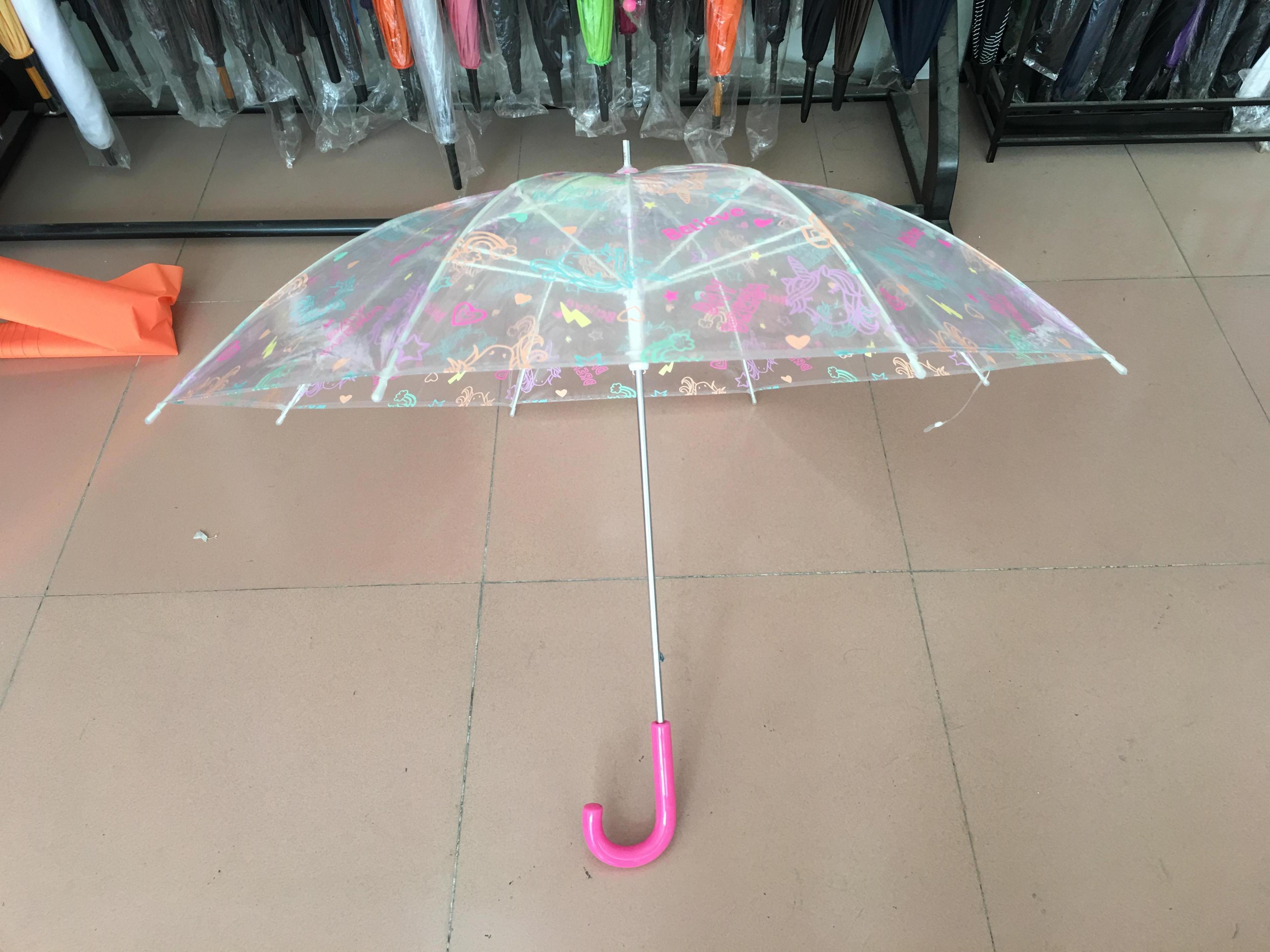 Mini portable for little child transparent kids umbrella with a whistle children umbrella frocks