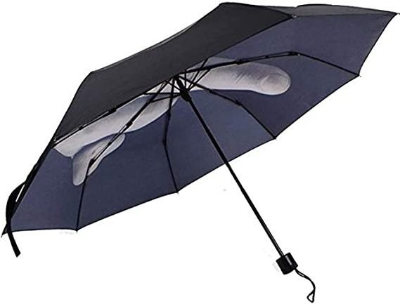 Manual open and close designer umbrella with middle finger umbrella folding