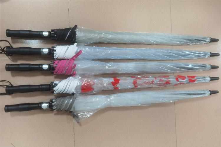 Extra Large Luxury Promotional PVC Stick Golf Umbrella Branded Clear Transparent POE Automatic Customizable for Adults