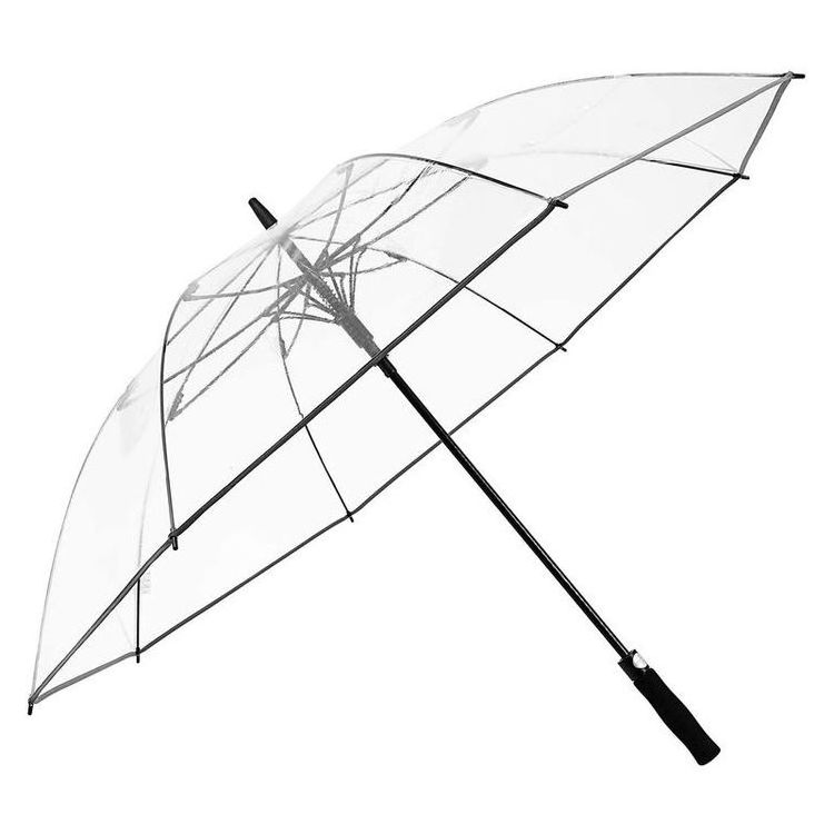 Luxury Promotional PVC POE Automatic Windproof rain gift custom straight Promotion Transparent Umbrella sun umbrella with logo