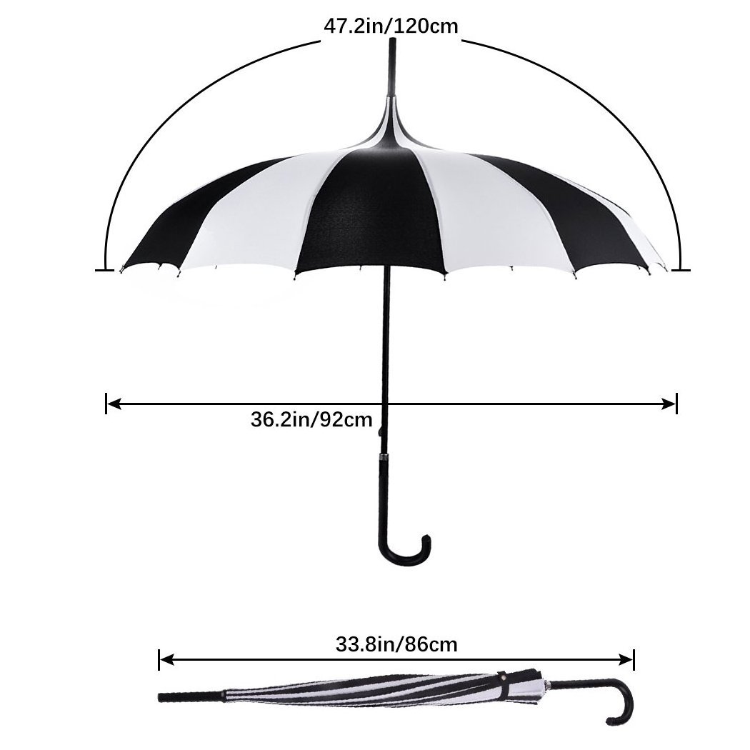 Outdoor Umbrella with logo Retro Pagoda Parasol  Sun Umbrella UV Protection Umbrella Retro with Hook Handle