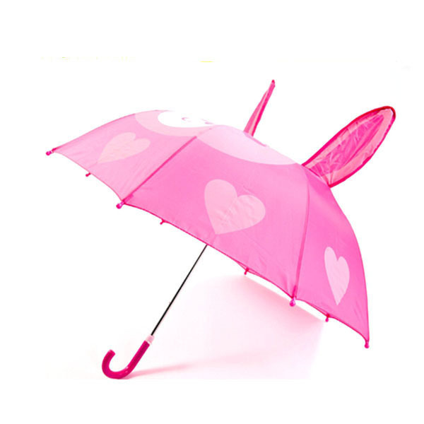 Xiamen cheap 16inch cute design personal defense children rabbit shape 3d umbrella kids