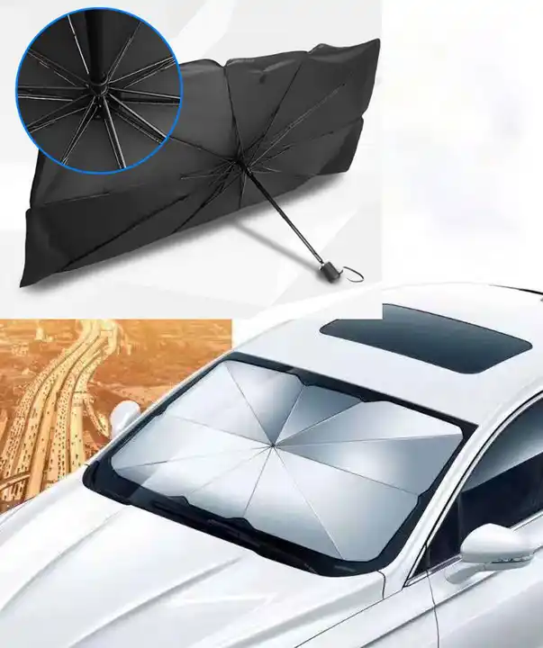 4.2m Automatic Folding Car Roof Umbrella Tent Semi Folded Portable Sun Shade Cover with Store Function Windshield Umbrella