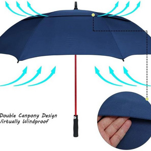 30 inch straight auto open button advertising umbrella golf wholesale double layers navy golf umbrella high quality