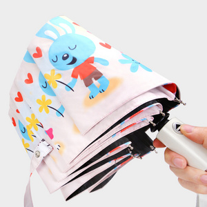 Heat transfer full printing design umbrella 5 stage with uv protect uv fashion automatic foldable umbrella auto open c