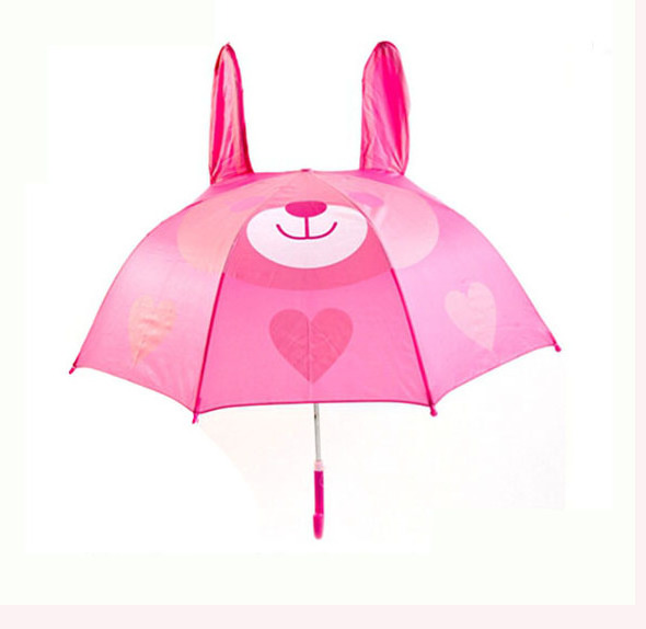 Xiamen cheap 16inch cute design personal defense children rabbit shape 3d umbrella kids