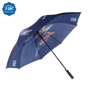 Best selling full photo promotion digital print golf umbrella with custom logo printing