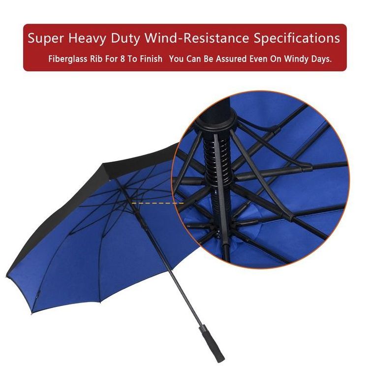 2023 new hot selling 30 inch plastic handle two-tier golf umbrella extra large long automatic carbon fiber golf umbrella