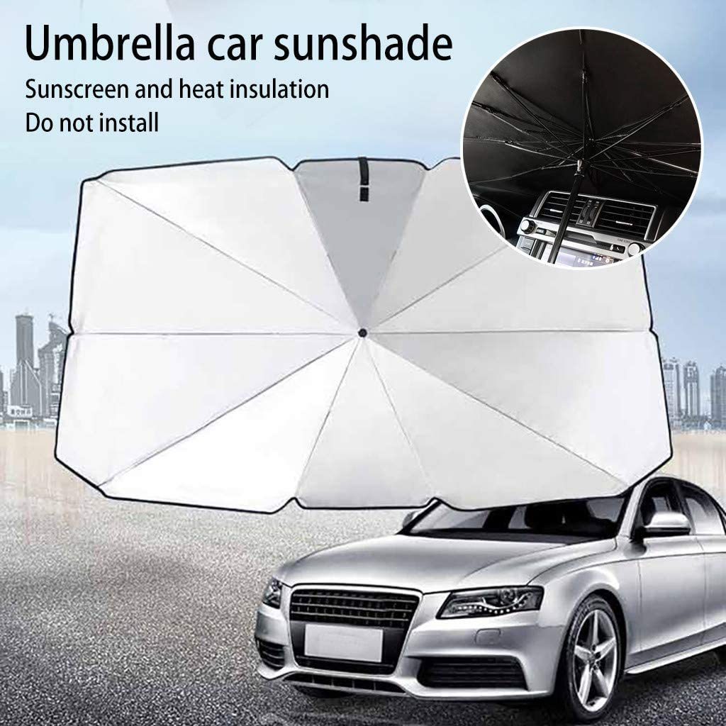 4.2m Automatic Folding Car Roof Umbrella Tent Semi Folded Portable Sun Shade Cover with Store Function Windshield Umbrella