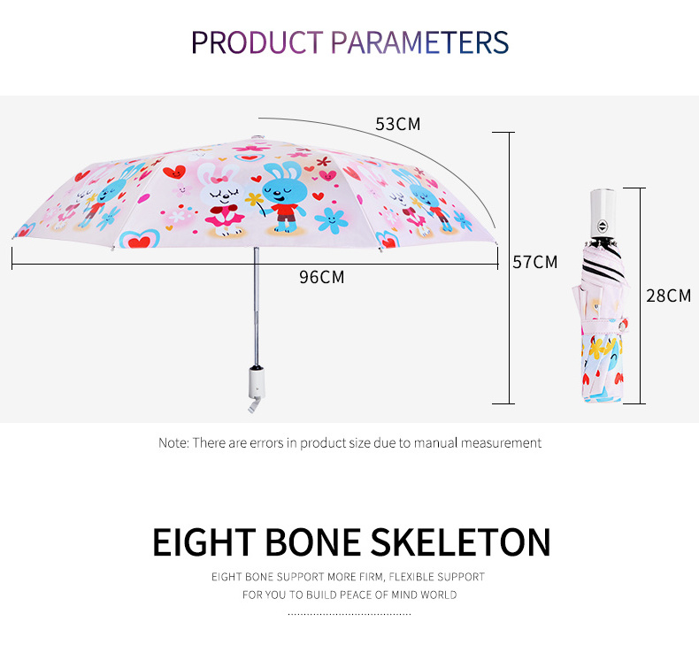 Heat transfer full printing design umbrella 5 stage with uv protect uv fashion automatic foldable umbrella auto open c