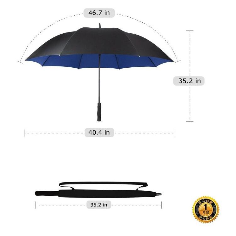 2023 new hot selling 30 inch plastic handle two-tier golf umbrella extra large long automatic carbon fiber golf umbrella