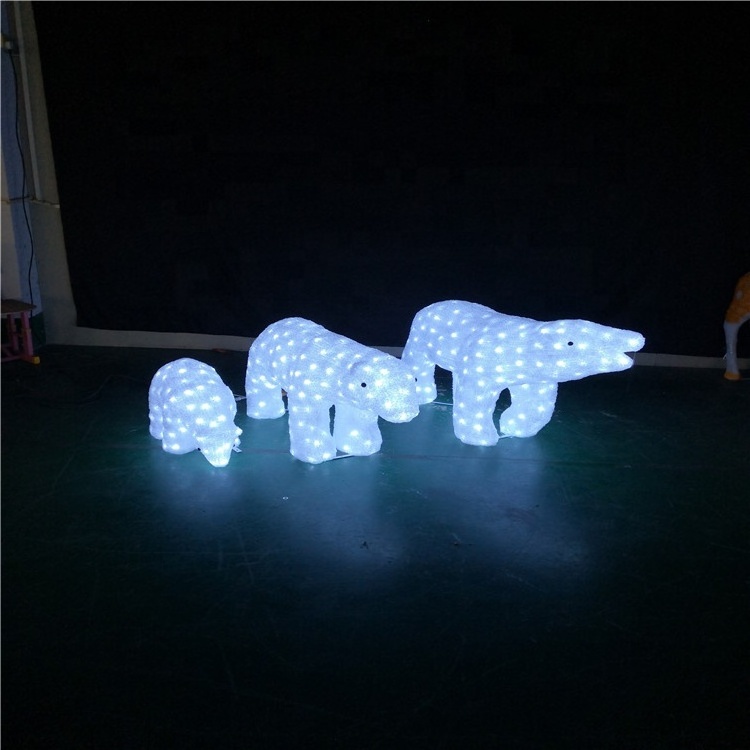 New Year Led polar bear Christmas motif light for decor, LED bear motif light