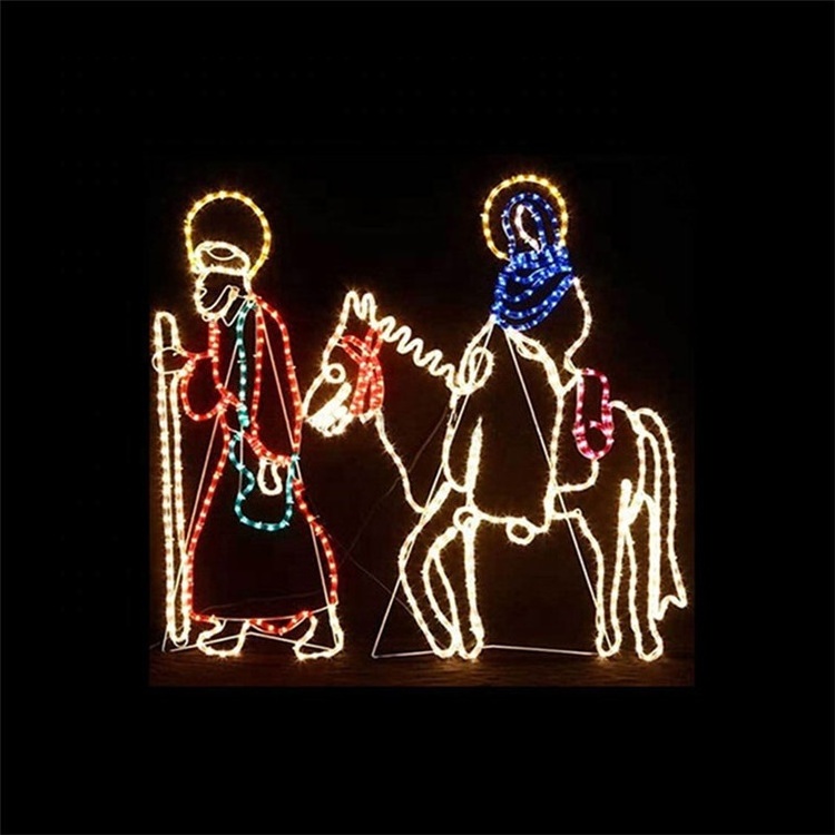 Rope light nativity arch outdoor christmas decoration