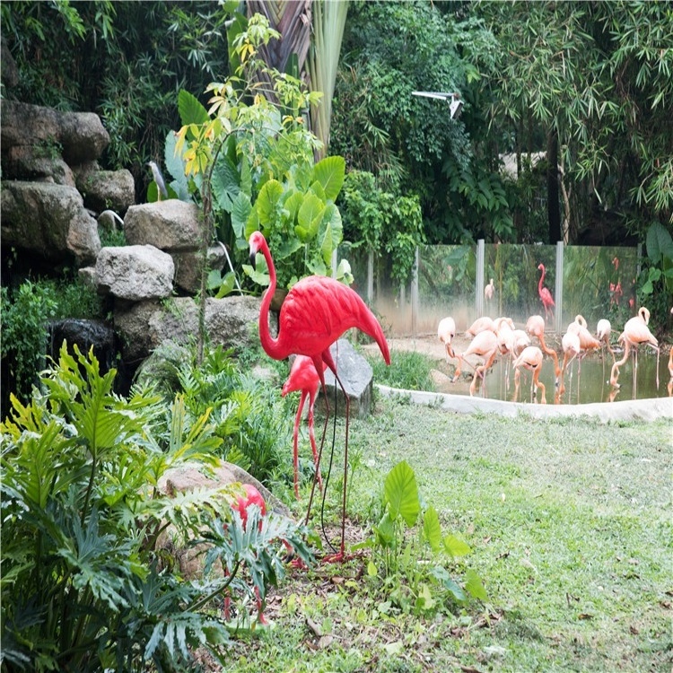 In China Factory Price IP68 waterproof Fiberglass Flamingo led neon motif light 24V decorations lamp for outdoor