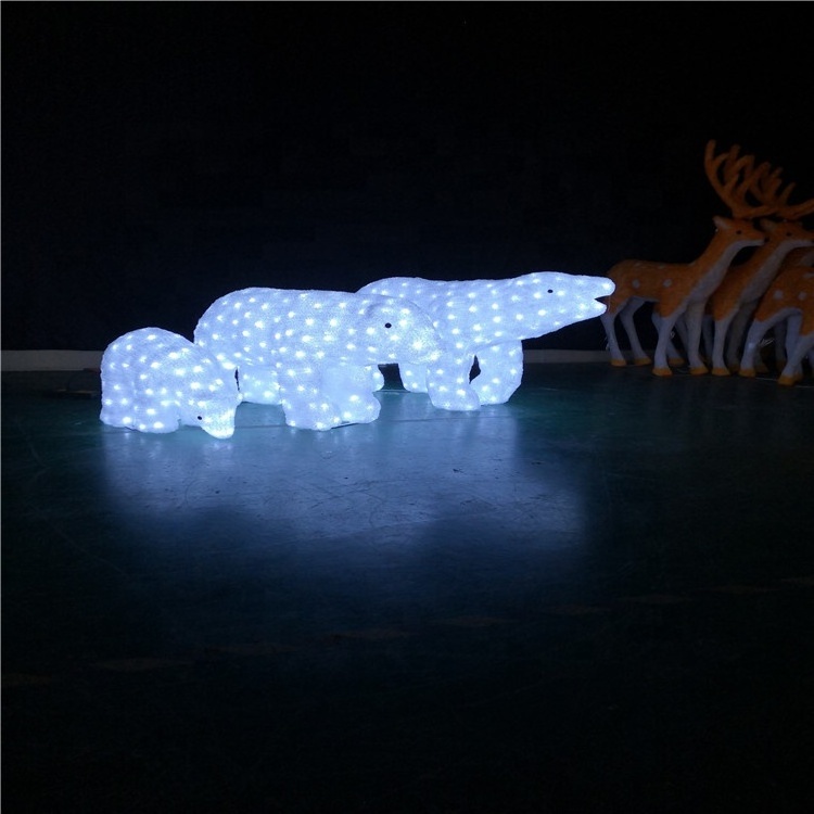 New Year Led polar bear Christmas motif light for decor, LED bear motif light