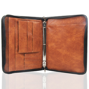 Wholesale leather folder a4 cover  document holder portfolio binder leather Conference Folder