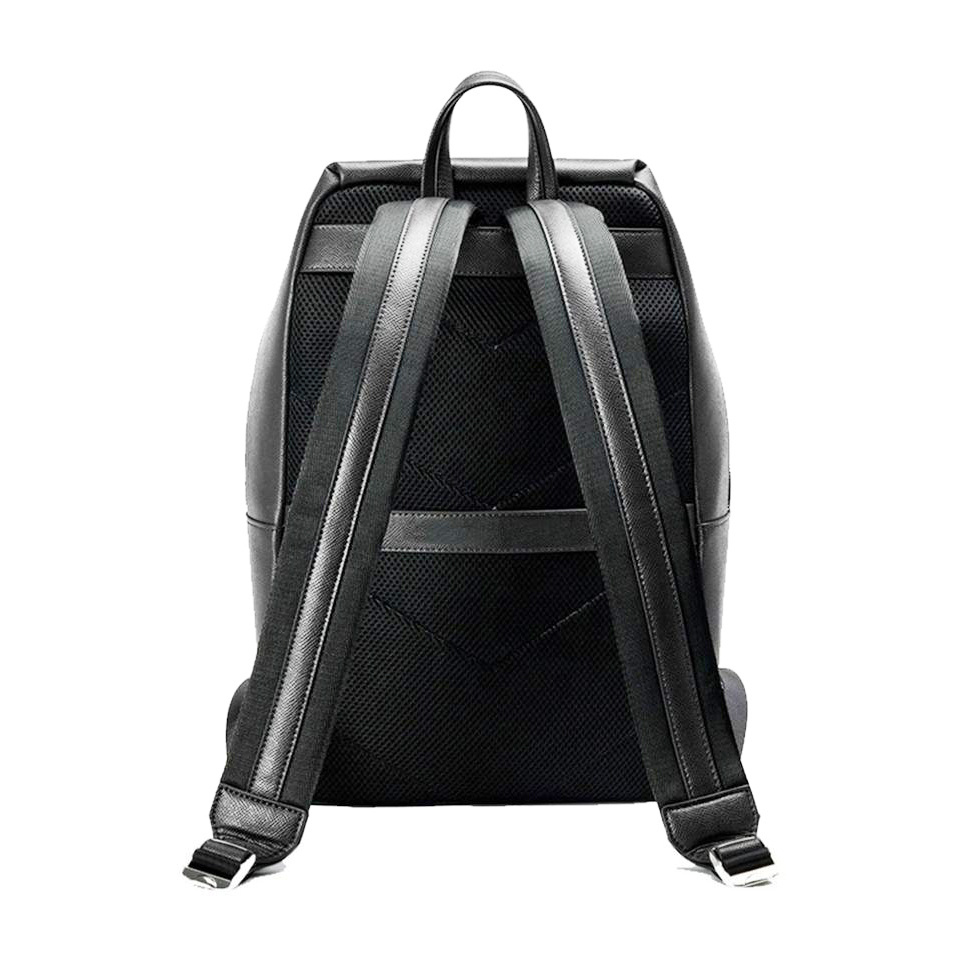 Custom Private Label Men Travel Laptop Bag 13 Inch Black Eco-friendly Vegan Luxury Leather Backpack