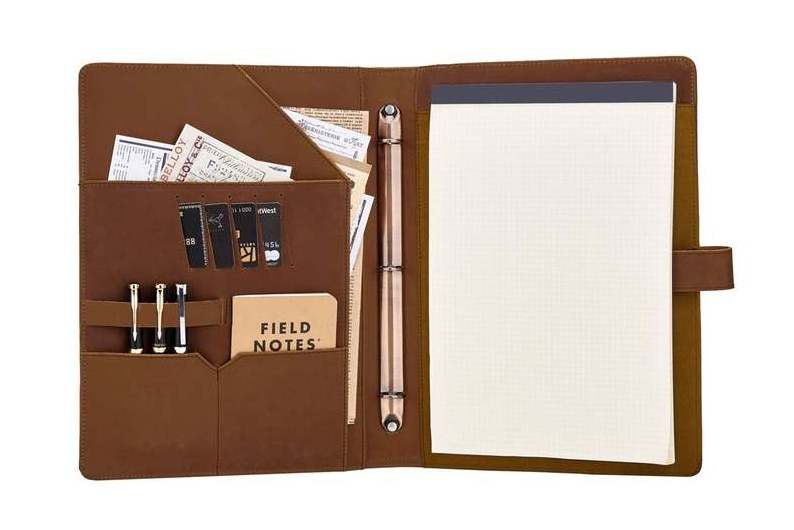 Document Organizer Portfolio A4 Leather Planner Cover Leather Notebook Folder