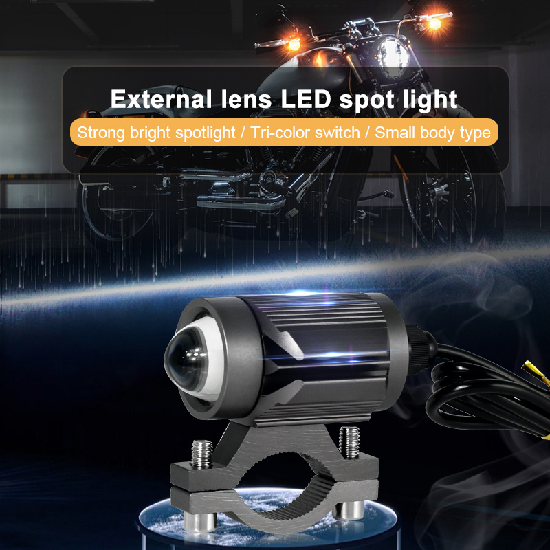 LED Motorcycle Fog Driving Lights 30W 6000Lm High Low Beam White Yellow Lighting Projector Lens Motorbike Auto Other Headlights