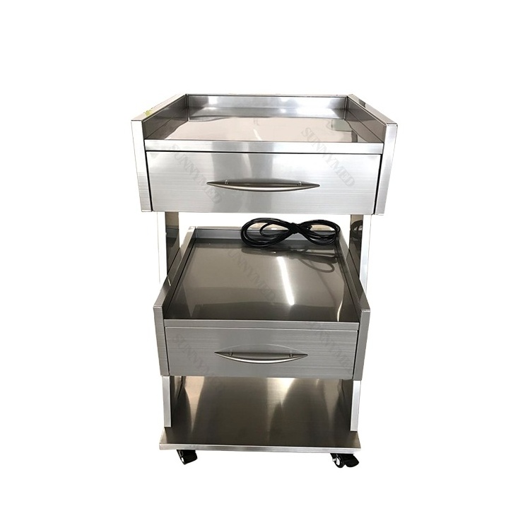 SY-YR09 Convenient Stainless Steel Dental Cabinet with power for Clinic