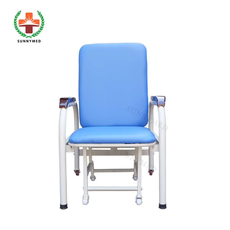 Sy-R132 Hospital Patient Room Portable Foldable Accompany Chair Escort Bed  Cheap Medical Accompanying Chair