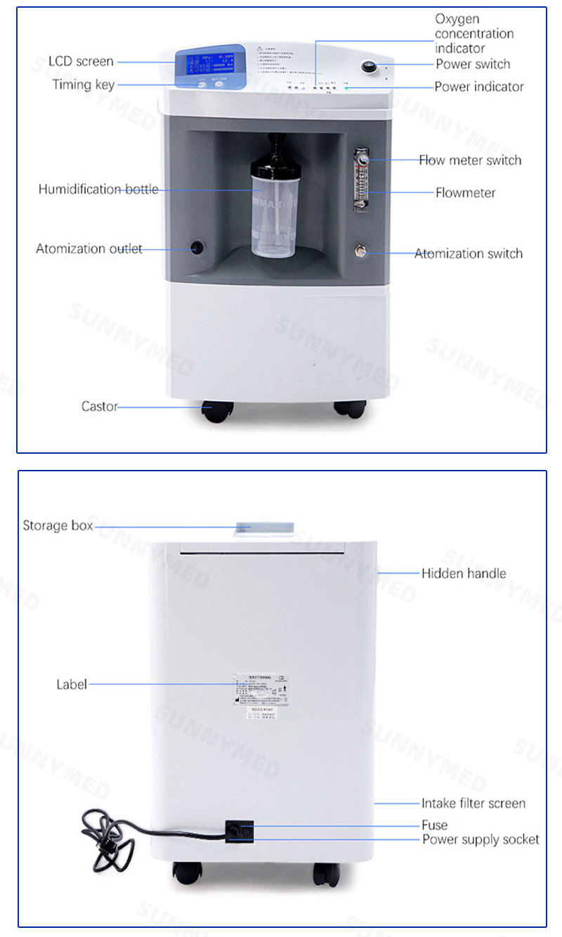 SY-I061 Portable Oxygen-concentrator Machine 10l 5L Medical Equipment 10 Liter Oxygen Concentrator