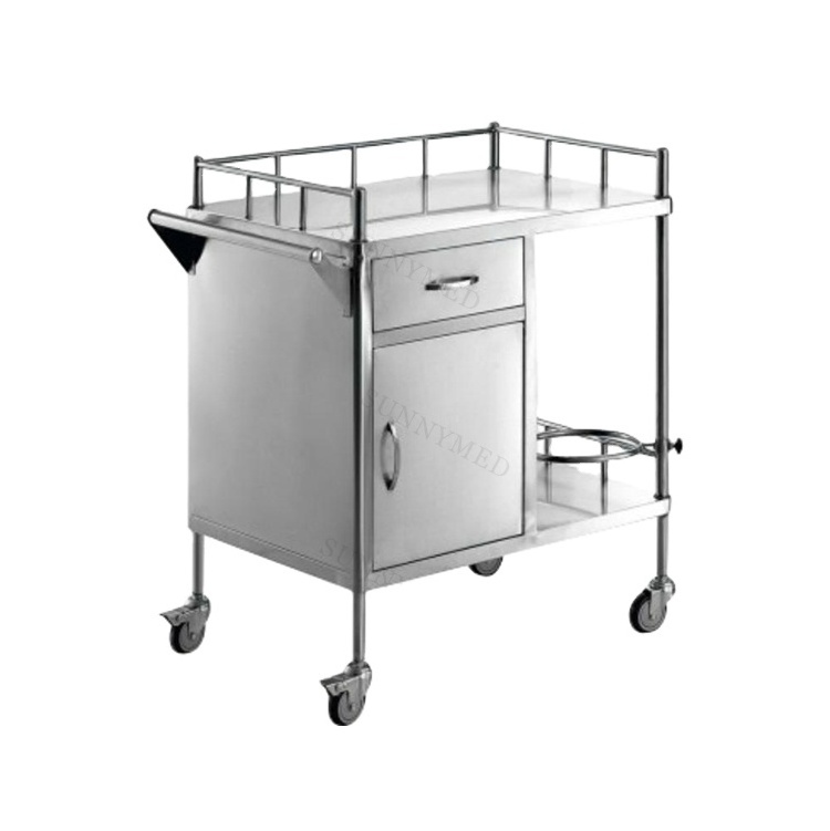 SY-R043 hospital medical nursing stainless steel trolley cart