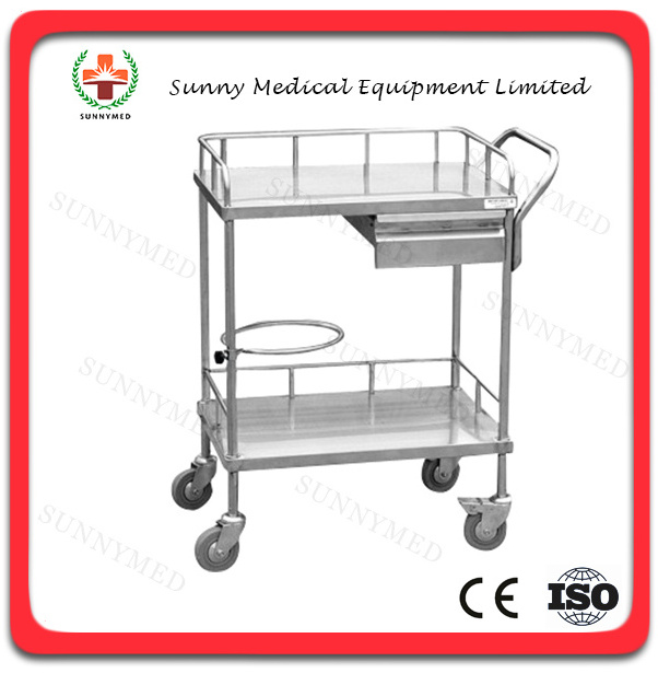 SY-R039 different kinds of medical equipment stainless steel trolley emergence medical trolley