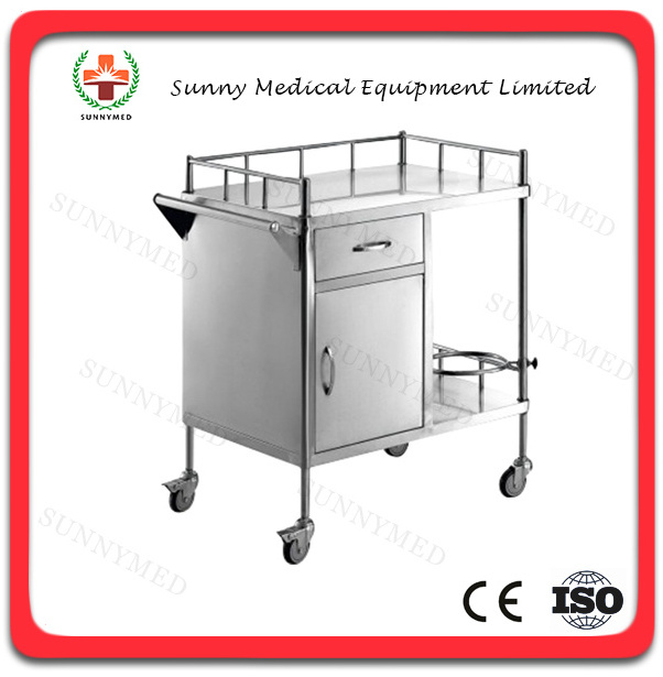 SY-R039 different kinds of medical equipment stainless steel trolley emergence medical trolley