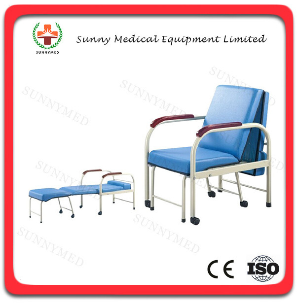 Sy-R132 Hospital Patient Room Portable Foldable Accompany Chair Escort Bed  Cheap Medical Accompanying Chair