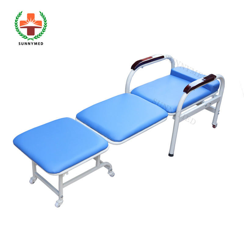 Sy-R132 Hospital Patient Room Portable Foldable Accompany Chair Escort Bed  Cheap Medical Accompanying Chair