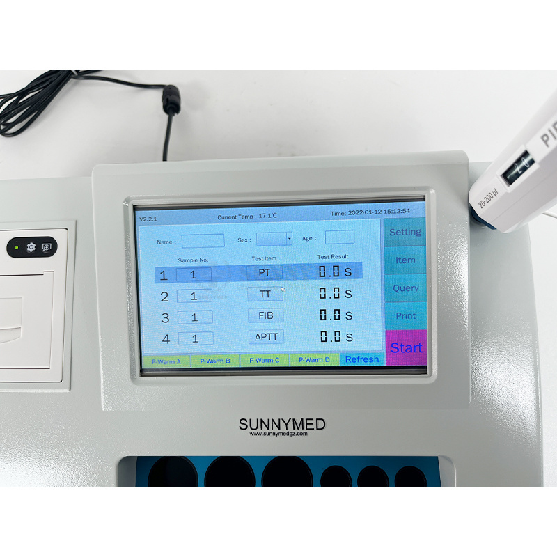 SY-B032A Hospital Blood Coagulation Analyzer Coagulometer Four Channels Coagulometer Analyzer Price