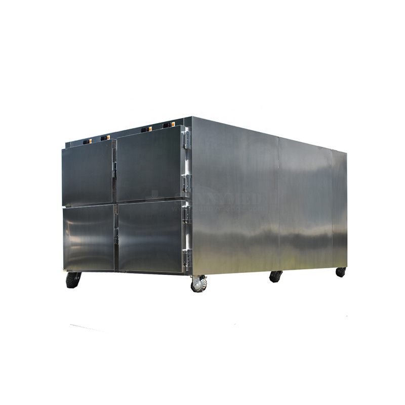 SY-STG04 Hot sale 3 6 Drawer Casket Freezer Mortuary Cadaver Funeral Storage Cadaver Mortuary Freezer for Bodies