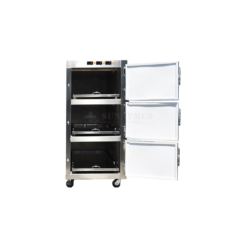 SY-STG03 3 6 Drawer Casket Freezer Mortuary Cadaver Bodies Funeral Refrigerator Manufacturers