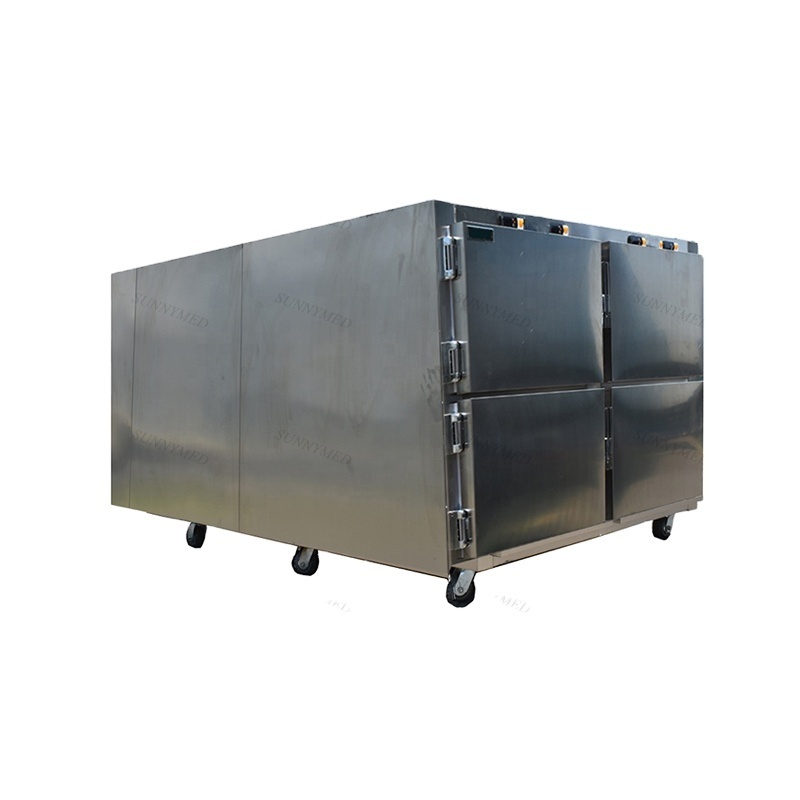 SY-STG04 Hot sale 3 6 Drawer Casket Freezer Mortuary Cadaver Funeral Storage Cadaver Mortuary Freezer for Bodies