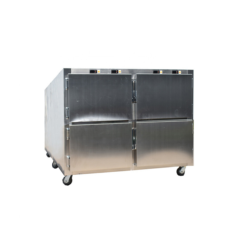 SY-STG04 Hot sale 3 6 Drawer Casket Freezer Mortuary Cadaver Funeral Storage Cadaver Mortuary Freezer for Bodies