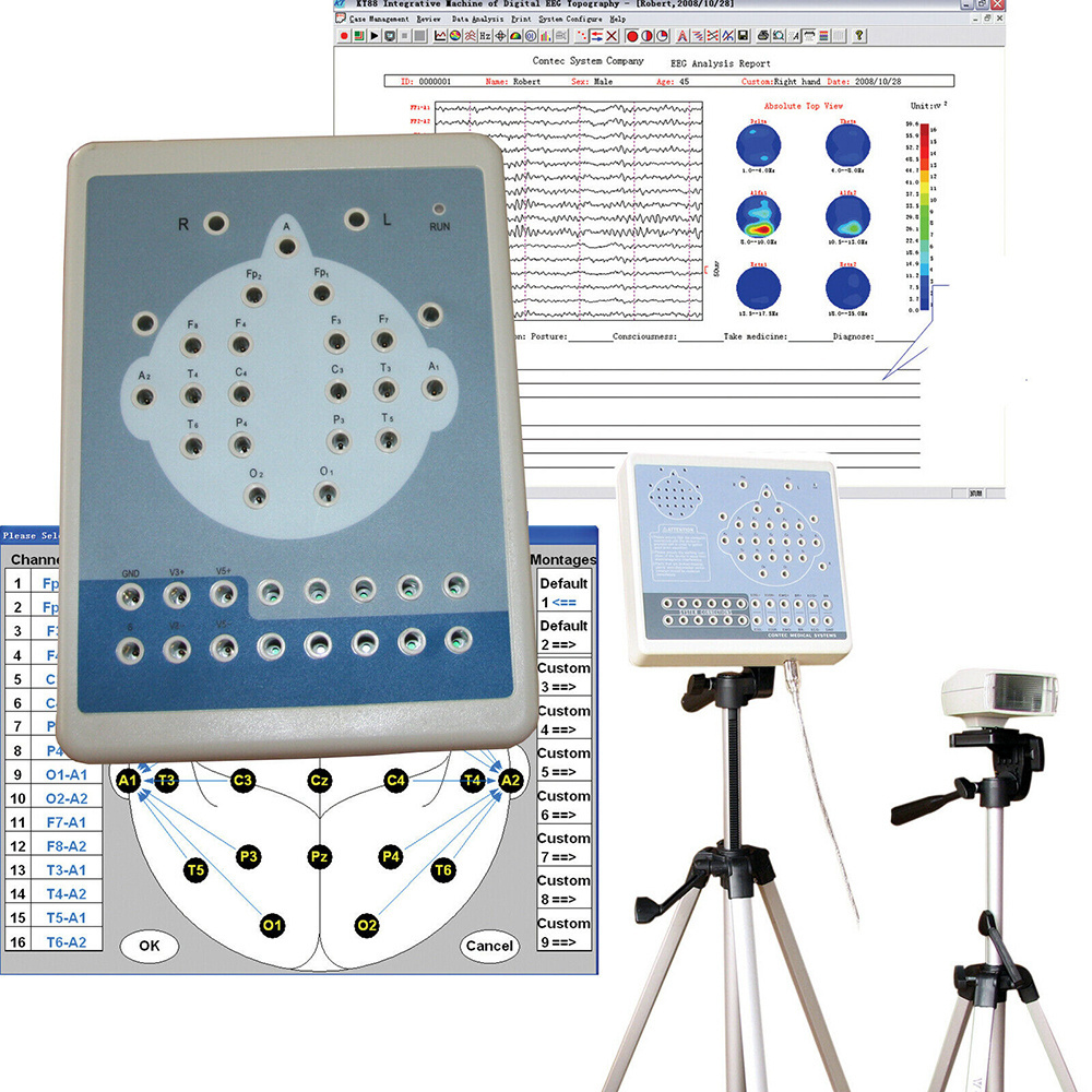 SY-H010 Medical Diagnostic 2-channel ECG(optional) eeg machine and 16-channel EEG Monitor