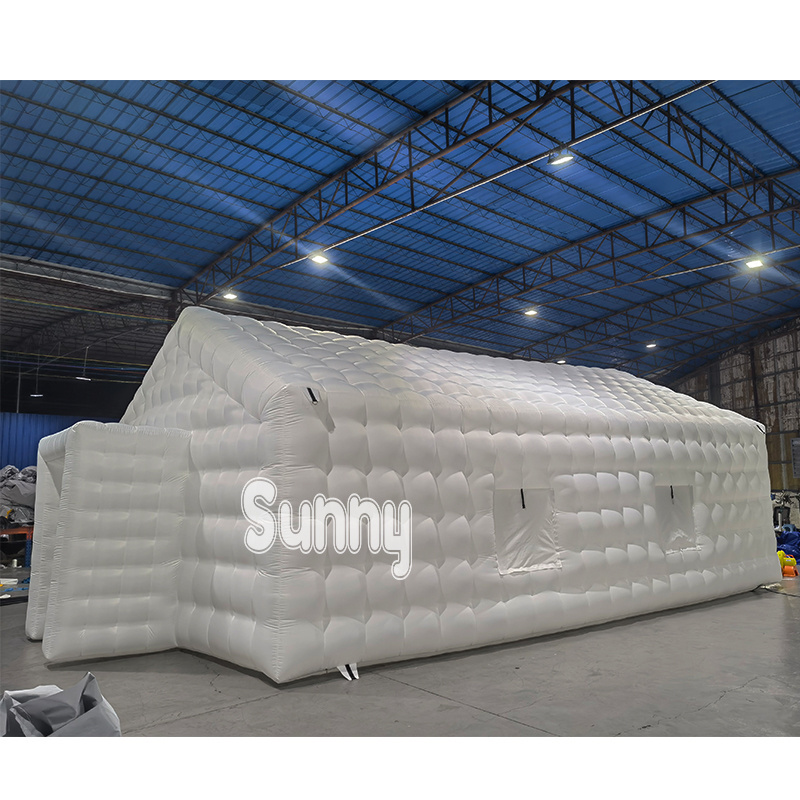 Outdoor Inflatable Event Tents with LED Light White Inflatable Wedding Tent Inflatable Cube Party Tent