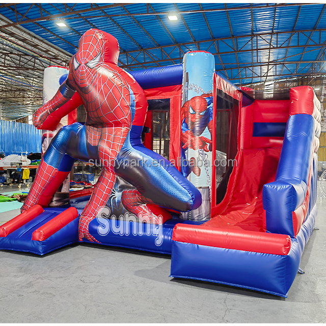 Inflatable Bounce House Spiderman Bouncer Playhouse Spider-man Bouncy Jumping Castles moonwalker jumping bouncer with slide